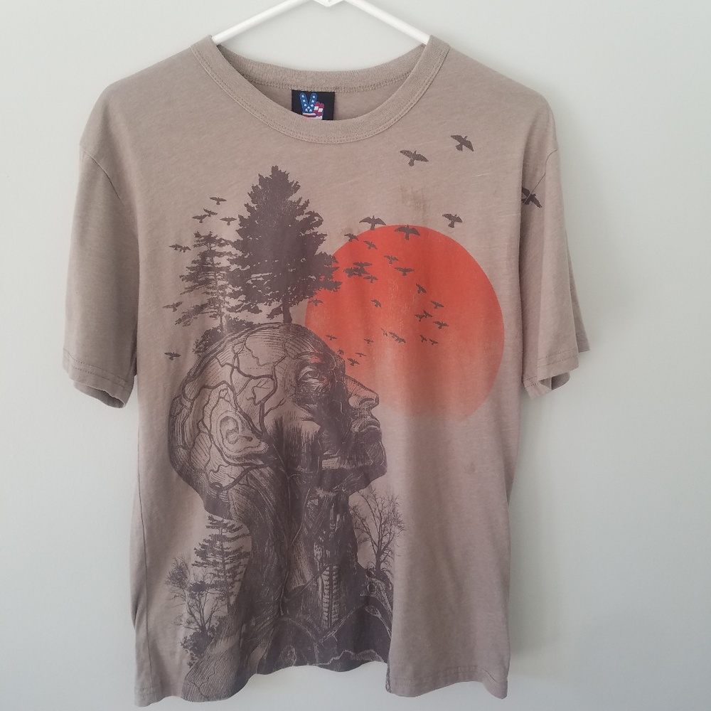 The Hangover Alan Human Tree Dark Khaki Tee Shirt
